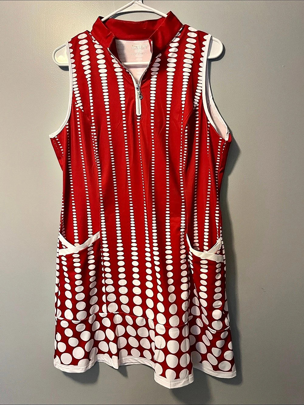 Acegolfs Golf / Pickleball / Tennis Dress Red & White Geometric Size XL NWT